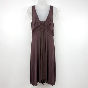 VTG Y2K Bebe Dress Womens L Plum Fairy Grunge Babydoll‎ 100% Silk Asymmetrical